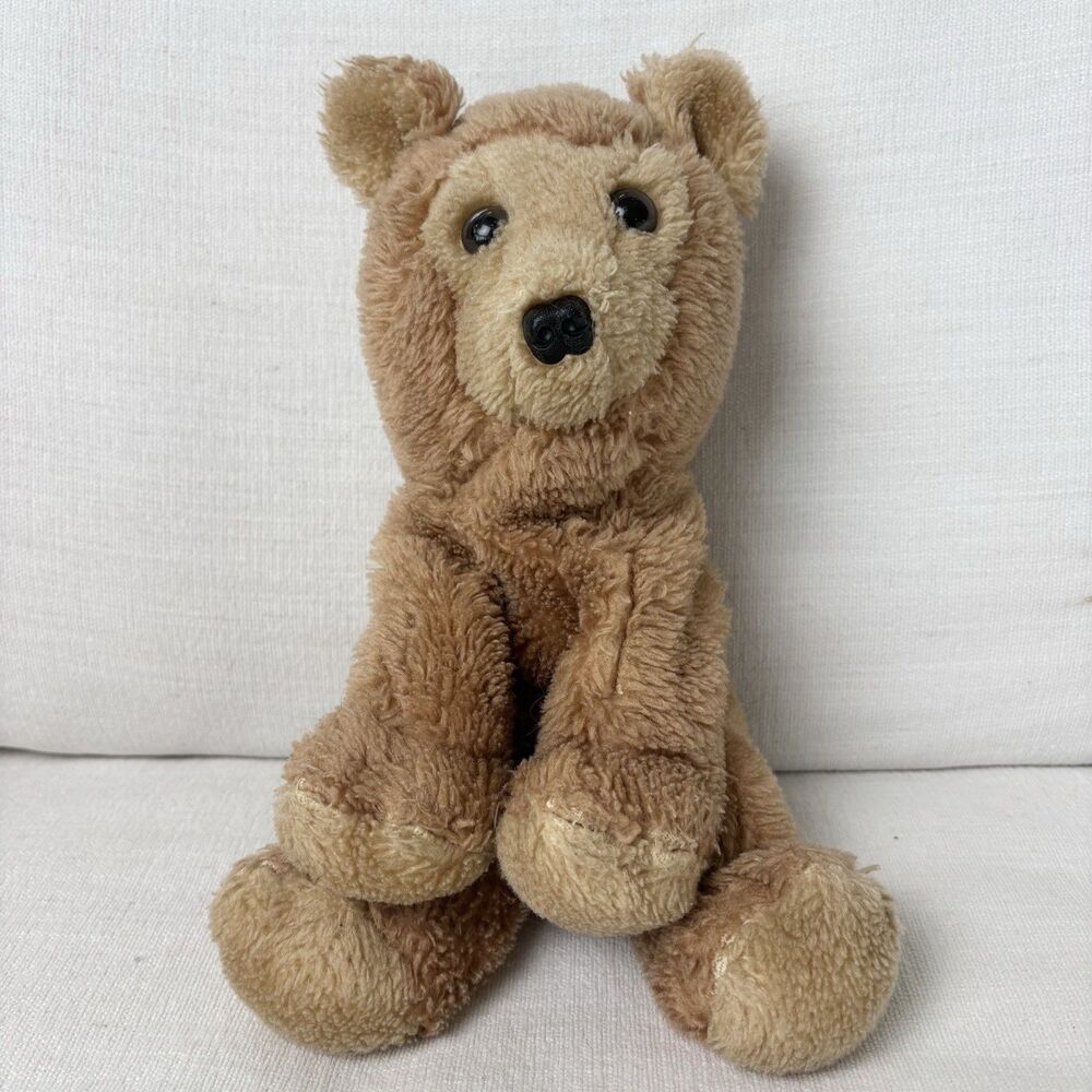 Vintage 1976 Brown Teddy Bear Plush DAKIN Stuffed Animal Nutshell Beanbag Paws